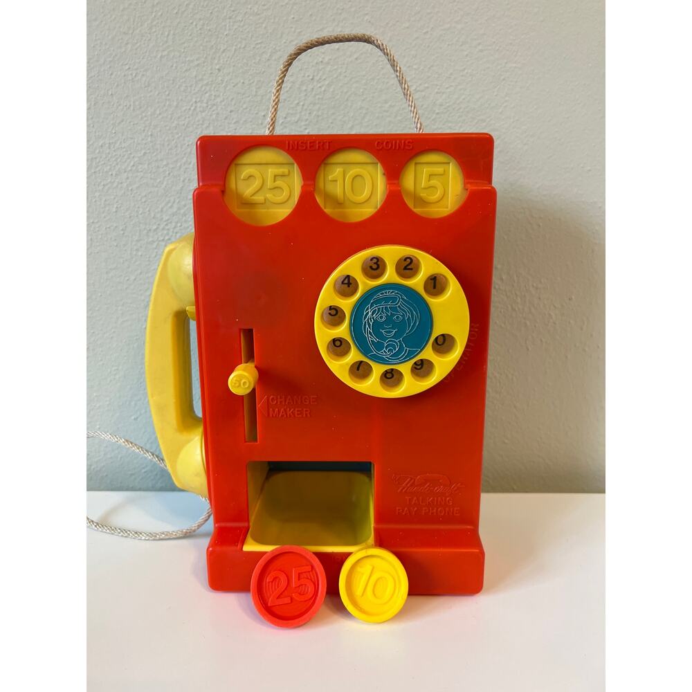 Vintage Handi-Craft Pay Phone Rotary dial phone Not Tested Change Arm Broken